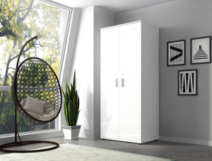 Szafa VISTA BIAŁY POŁYSK 80 cm dwudrzwiowa uchylna