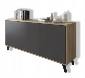 Komoda do salonu SORO 153 cm dąb sonoma grafit