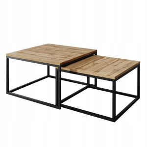 Ława stolik kawowy Yoshi 2w1 dąb wotan czarny 50cm