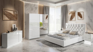 Sypialnia GLAMOUR zestaw szafa 244 komoda push