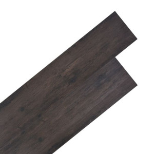 Panele podłogowe z PVC 4,46 m², 3 mm, ciemny brąz, bez kleju