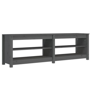 Szafka na buty, szara, 160x36,5x50 cm, lite drewno sosnowe