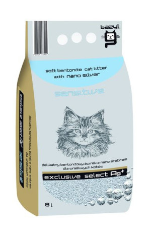 Bazyl Select Ag+ Sensitive 8L - żwirek dla kotów wrażliwych, 8L