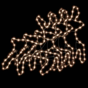 Renifery ozdobne, ciepłe białe światło LED 3 szt., 57x55x4,5 cm