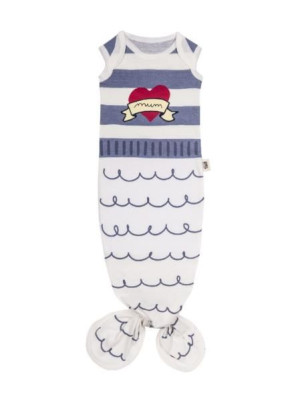 Baby Bites Śpioszki Baby Gown Sailor (0-3 miesięcy) Blue