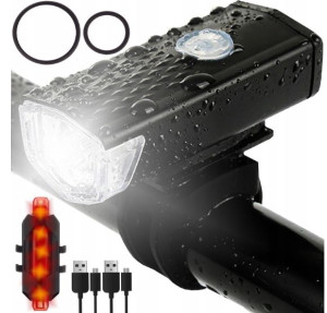 Lampka na Rower Rowerowa LED USB Przód Tył Zestaw