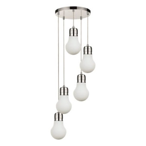 Bulb Lampa Wisząca 5xe27 Max.60w Chrom/transparentny/biały