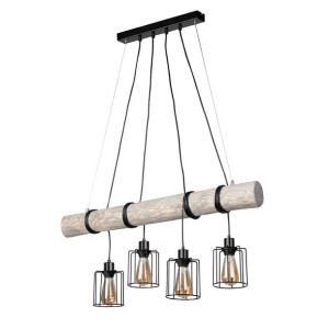Keyla Lampa Wisząca 4xe27 Max.60w Czarny/sosna Szara