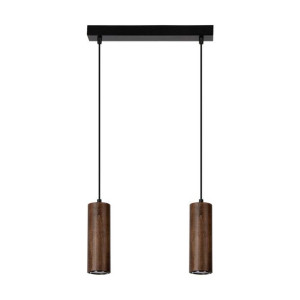 Pipe Lampa Wisząca 2xgu10 Led 5w Czarny/orzech