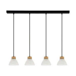 Prahas Lampa Wisząca 4xe14 Max.40w Czarny/dąb/biel