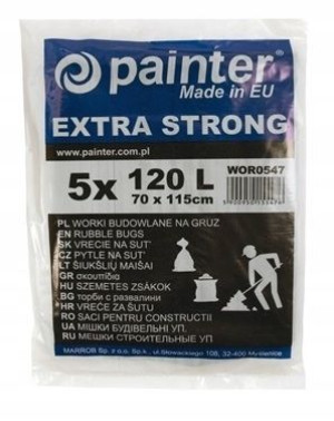 Worki Budowlane Na Gruz Extra Strong 120l 5szt