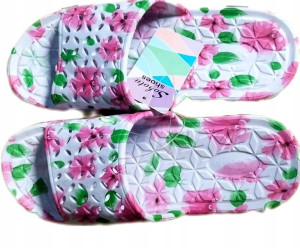 KLAPKI BASENOWE modne, w różowe kwiatki r.39