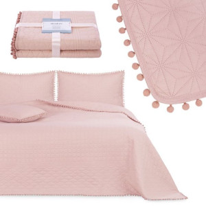 AmeliaHome Narzuta na łóżko z pomponami 260x280 MD