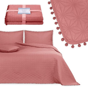 AmeliaHome Narzuta na łóżko z pomponami 260x280 MD