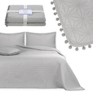 AmeliaHome Narzuta na łóżko z pomponami 170x210 MD