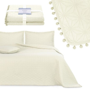 AmeliaHome Narzuta na łóżko z pomponami 170x270 MD