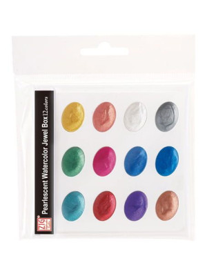 Farby akwarelowe metaliczne Kuretake Pearlescent - 12 szt.