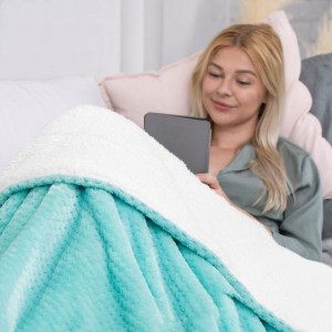 AmeliaHome Miękki ciepły koc 70x150 Koc Baranek