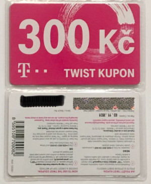 T-mobile 300 Kč Twist Voucher Czeska karta Kod doładowanie Prepaid code