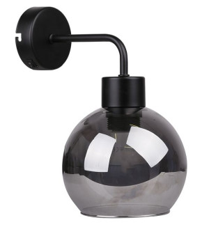 Lady Lampa Kinkiet Czarny 1x40w E27 Klosz Dymiony