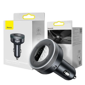 Baseus Car Transmiter FM AUX Bluetooth 5.0 Ładowarka samochodowa 2x USB