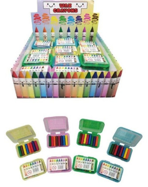 Mini kredki woskowe, świecowe 8 szt w etui