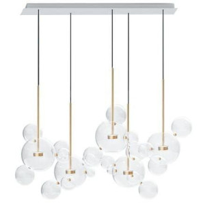 Lampa wisząca CAPRI LINE 5 złota - 300 LED, aluminium, szkło