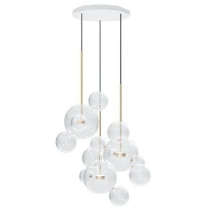 Lampa wisząca CAPRI DISC 3 złota - 180 LED, aluminium, szkło