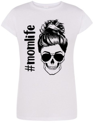 T-Shirt Damski Życie Mamy Modny Nadruk Rozm.M