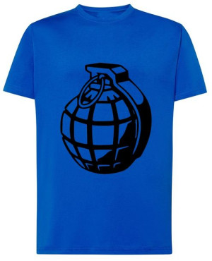 T-Shirt duży nadruk Militaria Granat r.M