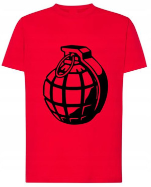 T-Shirt duży nadruk Militaria Granat r.XS
