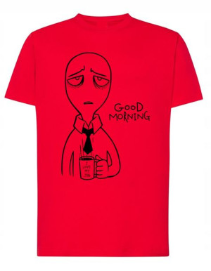 T-Shirt fajny duży nadruk Good Morning r.3XL