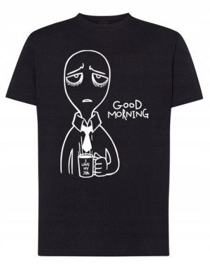 T-Shirt fajny duży nadruk Good Morning r.4XL
