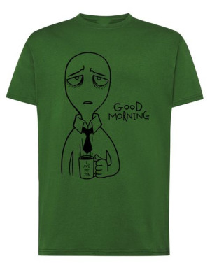 T-Shirt fajny duży nadruk Good Morning r.M