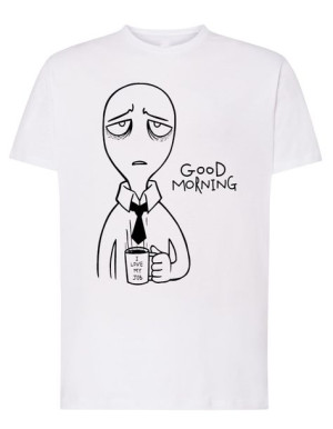 T-Shirt fajny duży nadruk Good Morning r.XXL