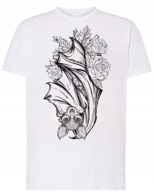 T-Shirt FAJNY DUŻY nadruk NIETOPERZ r.M
