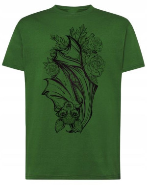 T-Shirt FAJNY DUŻY nadruk NIETOPERZ r.S