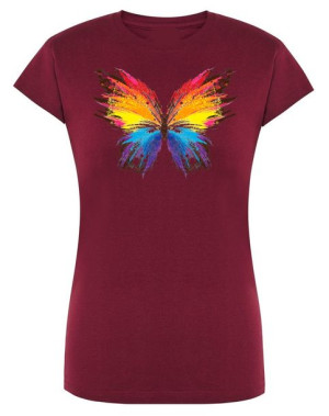T-Shirt fajny kolorowy nadruk MOTYL r.S