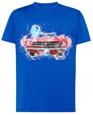 T-Shirt fajny kolorowy nadruk Mustang r.XXL
