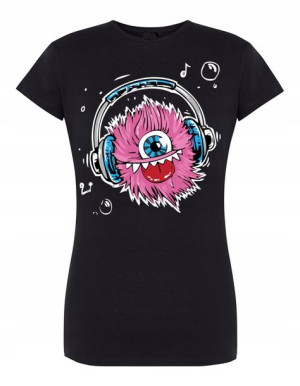 T-Shirt fajny kolorowy nadruk Potwór Muzyka r.XXL