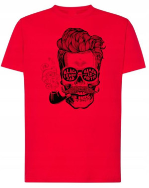 T-Shirt fajny męski nadruk CZASZKA BRODA r.4XL