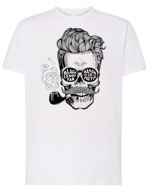 T-Shirt fajny męski nadruk CZASZKA BRODA r.L