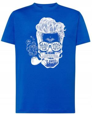 T-Shirt fajny męski nadruk CZASZKA BRODA r.XL