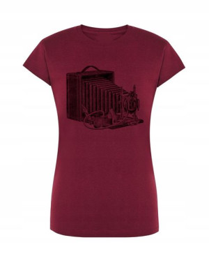 T-Shirt fajny nadruk aparat Vintage Rozm.XL