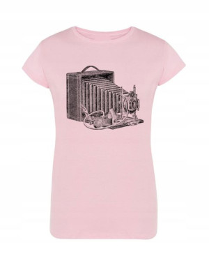 T-Shirt fajny nadruk aparat Vintage Rozm.XL