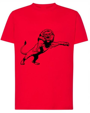 T-Shirt fajny nadruk atakujący Lew Atak r.5XL
