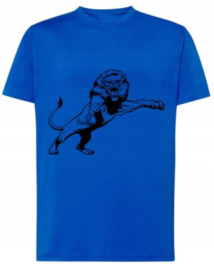 T-Shirt fajny nadruk atakujący Lew Atak r.M
