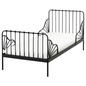 IKEA MINNEN Rama łóżka o regulowanej długości czarny