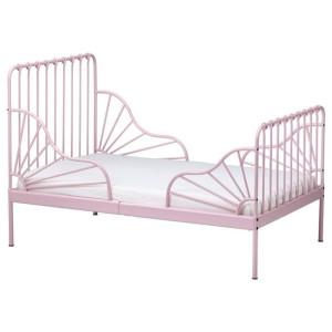 IKEA MINNEN Rozsuwana rama łóżka jasnoróżowy 80x200 cm