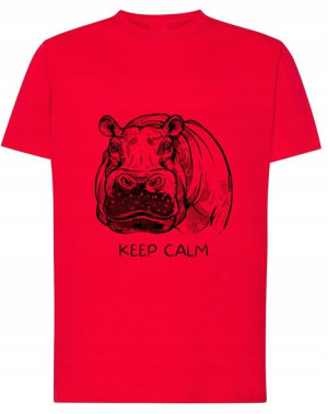 T-Shirt fajny nadruk hipopotam Keep Calm r.M
